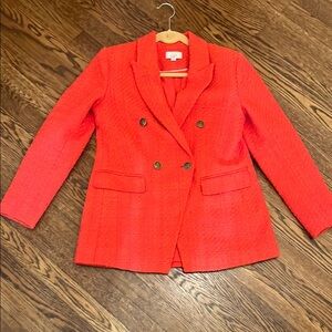 Women's Red Double-Breasted Blazer